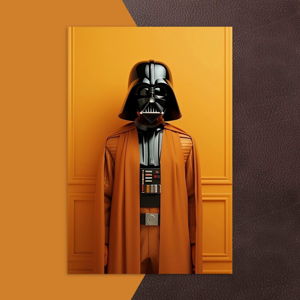 Die alternative Star wars Postcard mit C3PO, R2D2, Darth Vader, Chewie