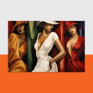 Feministische Art-Déco-Postkarte – Vintage Karte für starke Frauen – Empowerment Kunst – Geschenk für Feministinnen