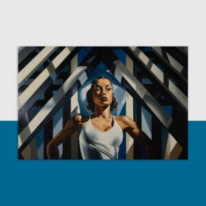 Feministische Art-Déco-Postkarte – Vintage Karte für starke Frauen – Empowerment Kunst – Geschenk für Feministinnen