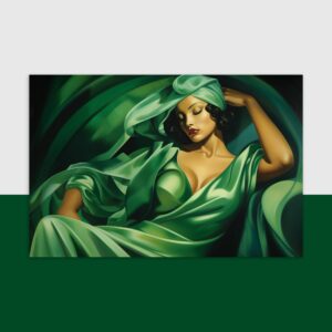 Feministische Art-Déco-Postkarte – Vintage Karte für starke Frauen – Empowerment Kunst – Geschenk für Feministinnen