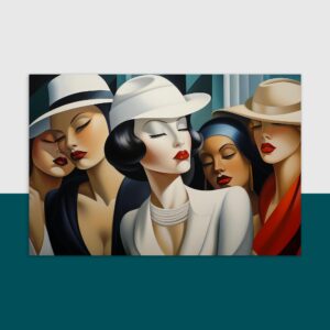Feministische Art-Déco-Postkarte – Vintage Karte für starke Frauen – Empowerment Kunst – Geschenk für Feministinnen